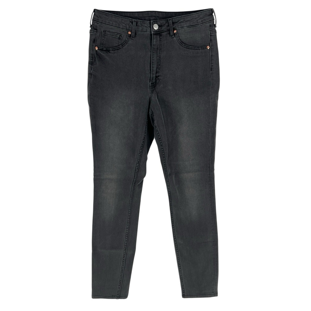 H&M Curvy Jegging Womens Skinny Jean Size 10 High‎ Waist Stretch Charcoal Denim